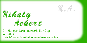 mihaly ackert business card